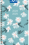 8x5 Weekly/Monthly Academic Planner, 13 Months, Poly Cover, Blossom Design, (Teal) Blue