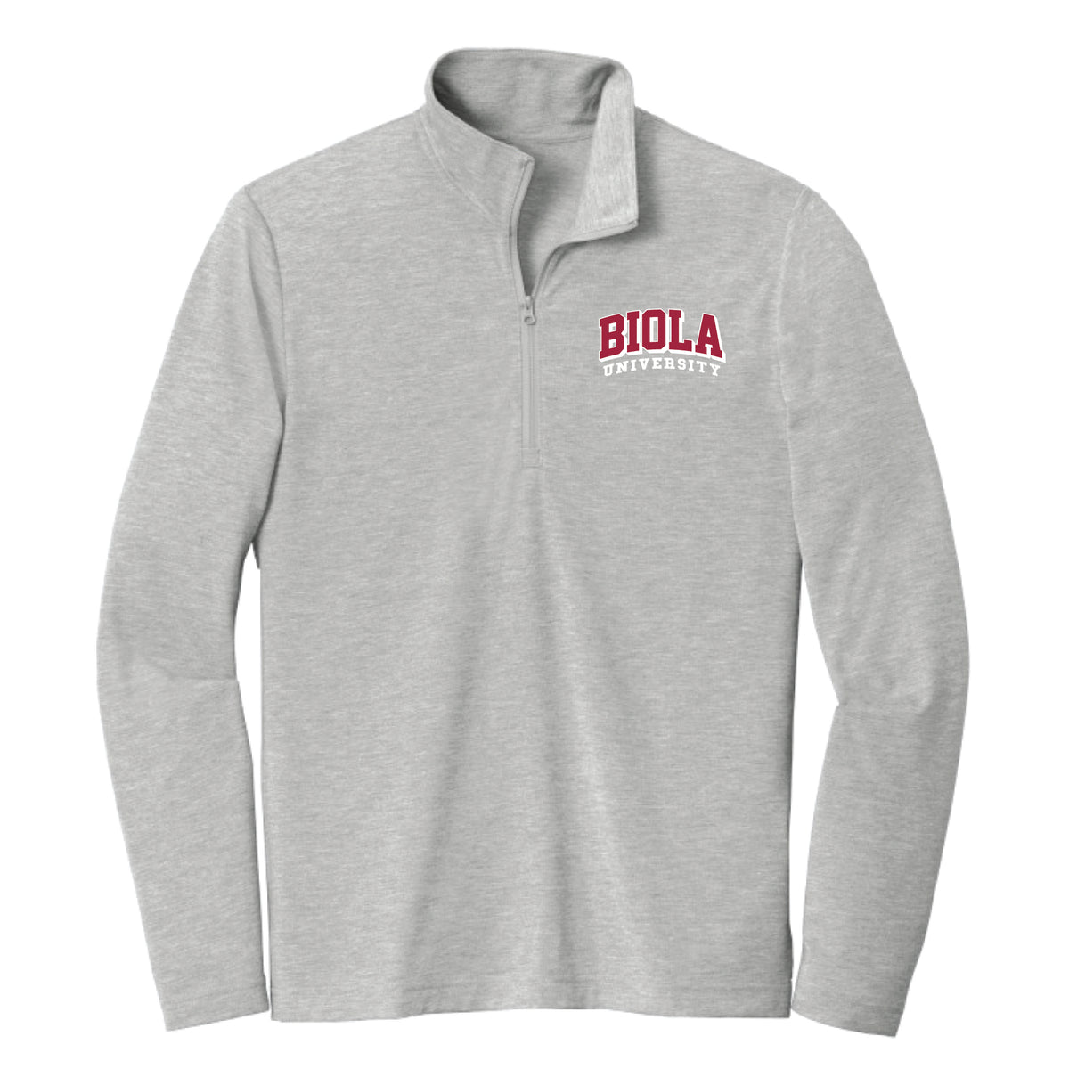 TriBlend Wicking Heather 1/4 Zip, Light Heather Grey (F23) Biola
