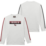 Chaser Unisex Striped Crewneck | White