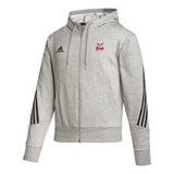 Fashion 3-Stripe Full Zip Hoodie | Heather Gray