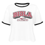 Ladies Vintage At Waist Ringer Tee | White