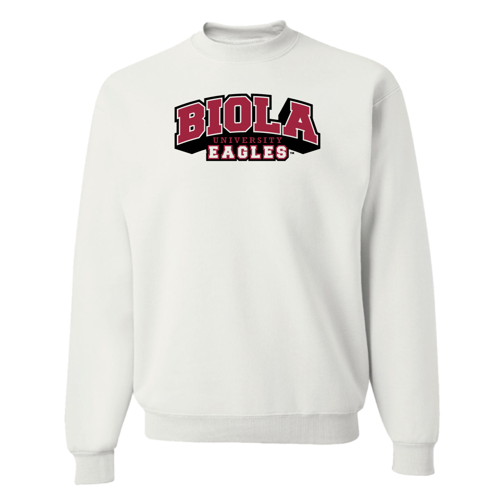 Eagles Crewneck Sweatshirt White Biola University Campus Store