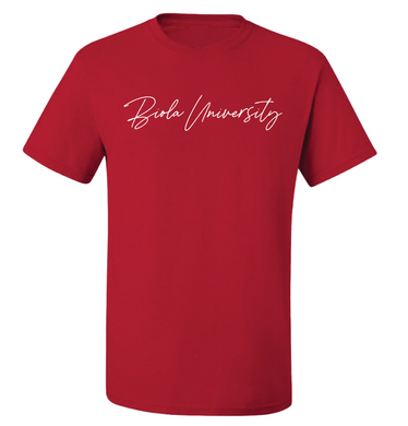 Biola Script Tee, Red