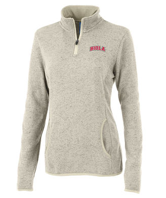 Women's Heather Fleece 1/4 Zip Pullover, Oatmeal