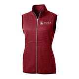 Mainsail Sweater Knit Womens Full Zip Vest | Red Heather