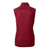 Mainsail Sweater Knit Womens Full Zip Vest | Red Heather