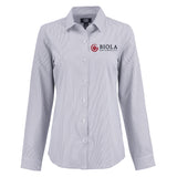 Skyline Eco Pinstripe Womens Long Sleeve Dress Shirt | Grey/White
