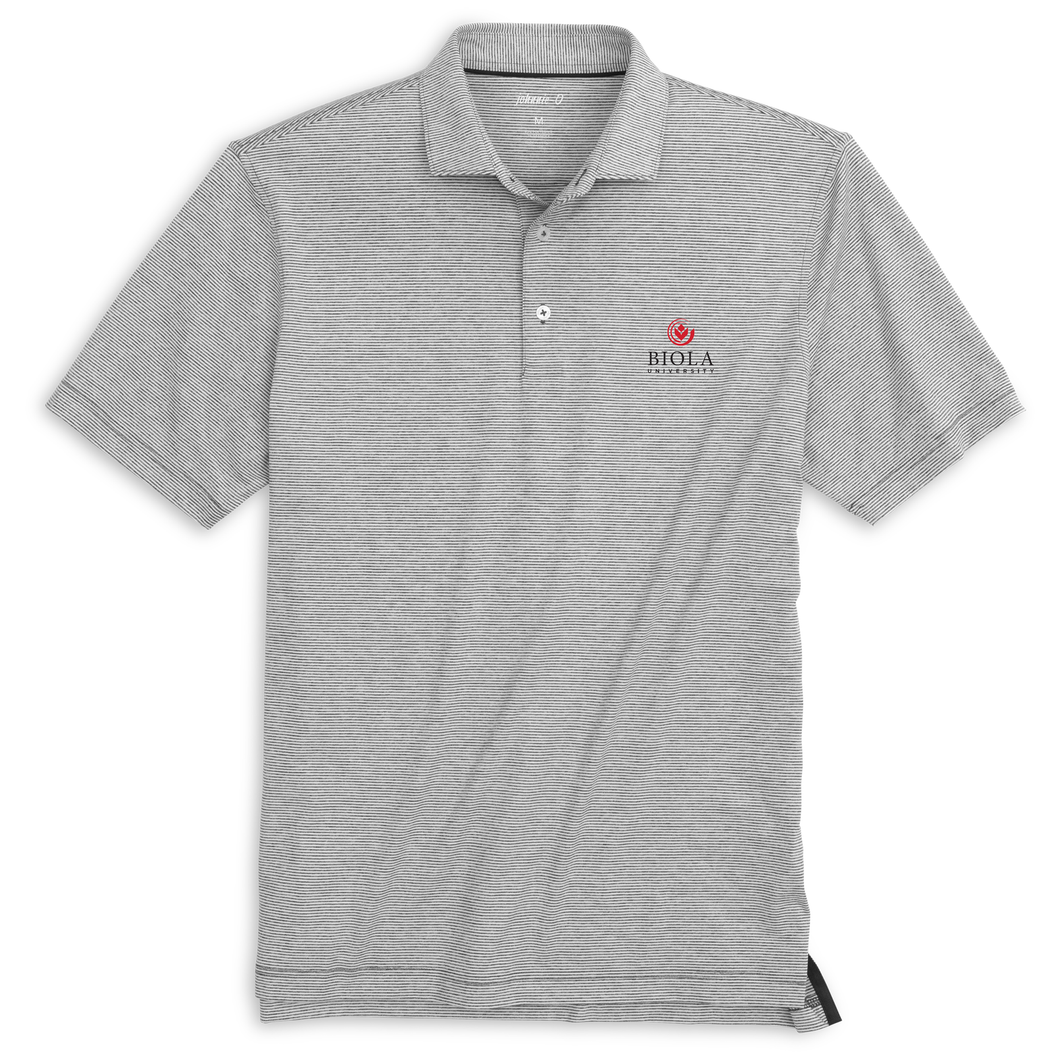 Men's Lyndon Micro Stripe Performance Polo | Charcoal