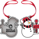 Pewter Snowman Ornament | Red/Black