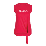 Ladies Knot Front Tee, True Red