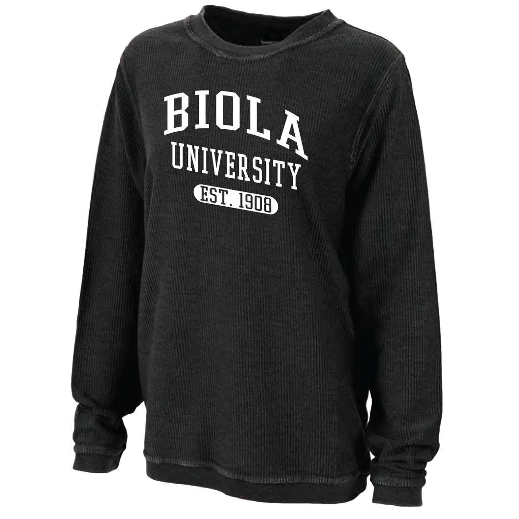 Rally Corduroy Crew Pullover, Black
