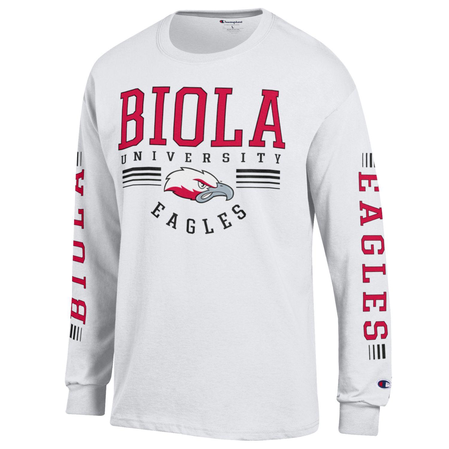 CHAMPION Long Sleeve Tee White Biola University Campus Store