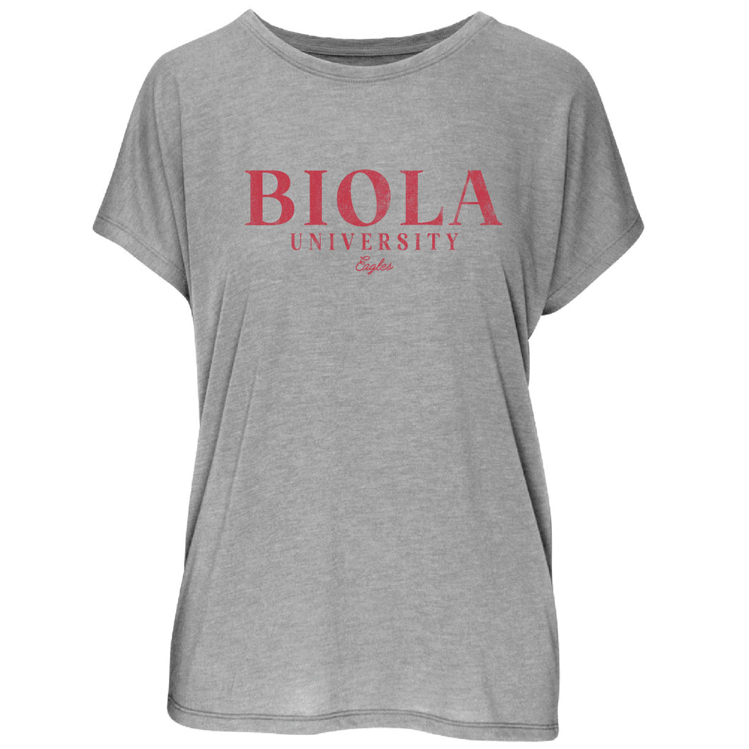 Blossom Relaxed Dolman Short Sleeve Tee, Athletic Heather (F22)