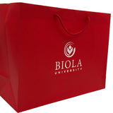 Eurotote Red Gift Bag with Rope Handles and Silver Imprint | 16x6x12