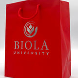 Eurotote Red Gift Bag with Rope Handles and Silver Imprint | 8x4x10