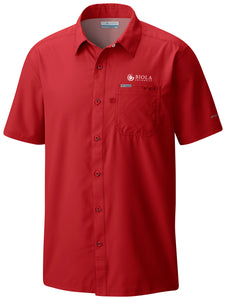 Slack Tide Short Sleeve Button Down by Columbia, Intense Red (F22)