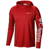 Terminal Tackle Lightweight Hood by Columbia, Intense Red