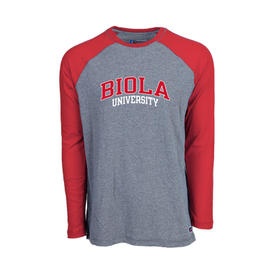 Long Sleeve Baseball Tee, Oxford/True Red (F22)