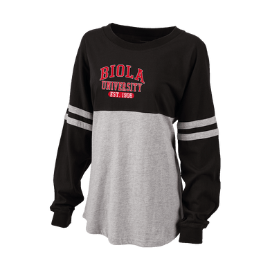 Women's Pom Pom Long Sleeve Jersey, Black/Oxford (F22)