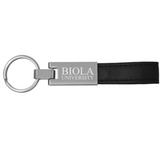 Leather Strap Metal Key Chain by LXG | Black