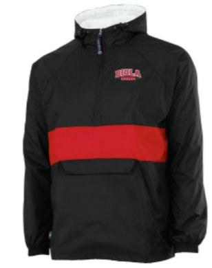 Striped Pullover 1/4 Zip, Black/Red